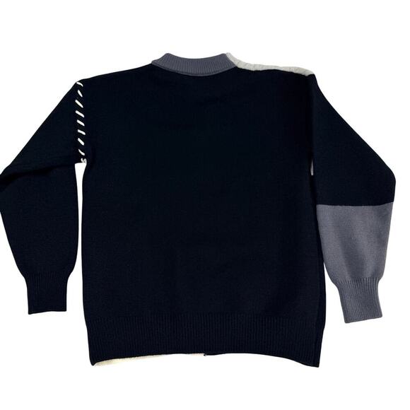 Ralph Lauren Polo Patchwork Cable Knit Sweater Wool Cotton Blend Sz L Pre-Owned - Picture 5 of 5